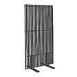 ID MARKET - Paravent extérieur ajouré claustra décoratif 80 x 150 cm persiennes verticales métal gris anthracite - vignette