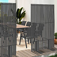 ID MARKET - Paravent extérieur ajouré claustra décoratif 80 x 150 cm persiennes verticales métal gris anthracite - vignette