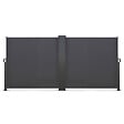 ID MARKET - Paravent extérieur rétractable double 160 x 800 CM gris anthracite store latéral - vignette