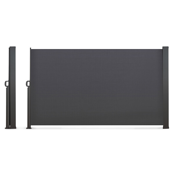 ID MARKET - Paravent extérieur rétractable 160 x 500 CM gris anthracite store latéral - large