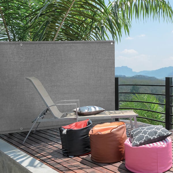ID MARKET - Brise vue renforcé 1,5 x 10 M gris clair 220 gr/m² luxe PRO - large