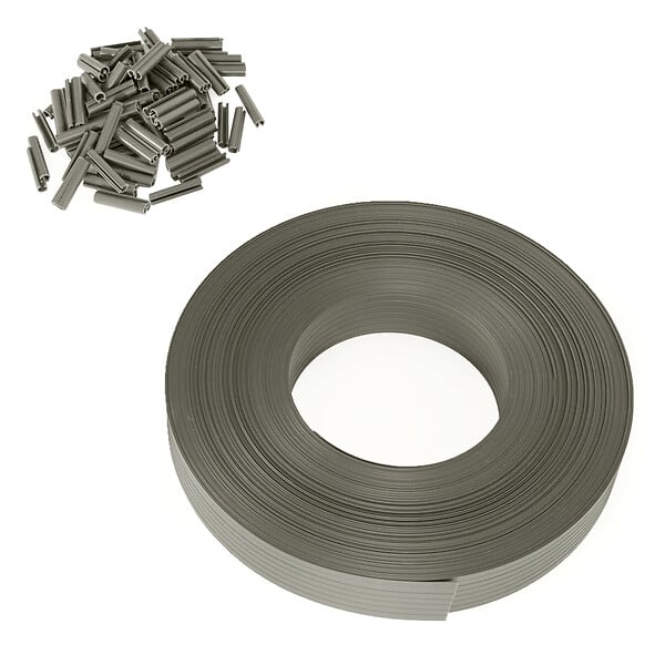 ID MARKET - Kit de lamelles occultantes PVC gris clair L.60 M pour panneau grillagé - large