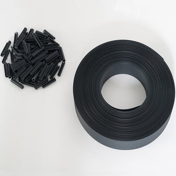 ID MARKET - Kit de lamelles occultantes PVC grises L.60 M pour panneau grillagé - large