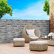 ID MARKET - Brise vue occultant 1,8 x 10 M motif pierre grise 160 gr/m² - vignette