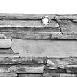 ID MARKET - Brise vue occultant 1,8 x 10 M motif pierre grise 160 gr/m² - vignette