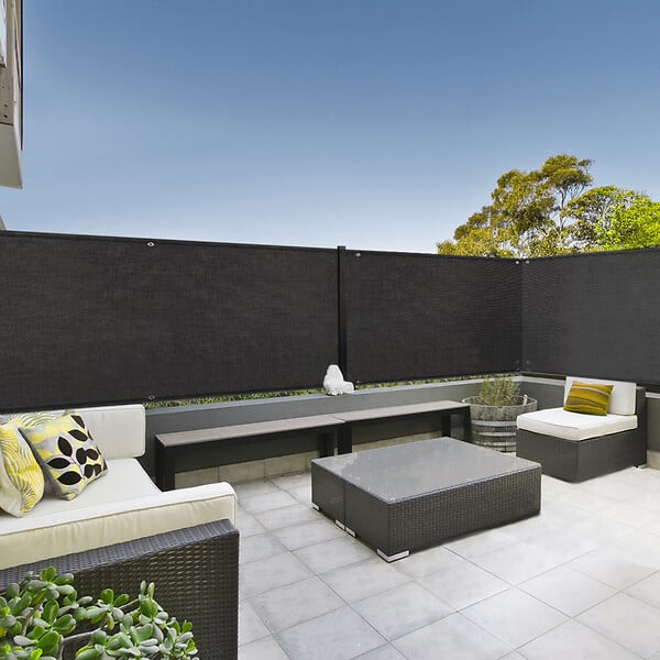 ID MARKET - Brise vue ultra résistant 1,8 x 10 M noir 400 gr/m² haut de gamme - large