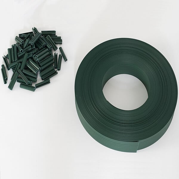 ID MARKET - Kit de lamelles occultantes PVC vertes L.60 M pour panneau grillagé - large