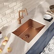 CERAMIA - Timeless 55x45x21 cm évier sous plan en inox 304 + mitigeur inox avec douchette extractible, cuivre brossé (TMLKSU-5545BCP-M1) - vignette