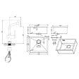 CERAMIA - Timeless 55x45x21 cm évier sous plan en inox 304 + mitigeur inox avec douchette extractible, cuivre brossé (TMLKSU-5545BCP-M1) - vignette