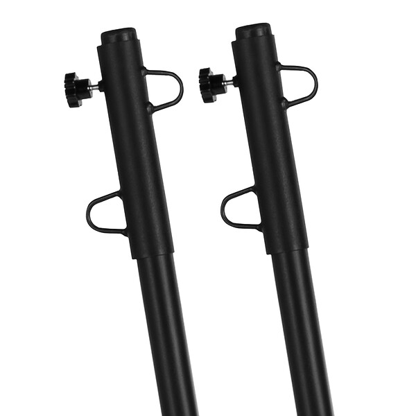 ID MARKET - Lot de 2 mâts de fixation réglables pour voile d'ombrage H.220 CM poteaux et bases acier - large
