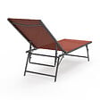 ID MARKET - Lot de 2 transats de jardin inclinables KAILUA en acier gris anthracite et toile terracotta - vignette
