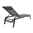 ID MARKET - Lot de 2 transats de jardin inclinables en aluminium SINTRA gris anthracite et noir - vignette