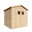 TIMBELA - Abri de Jardin en Bois Naturel H228x222x233 cm/4,2 m² AVEC SOL TRAITÉ - M351+M351G - vignette