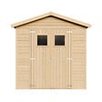 TIMBELA - Abri de Jardin en Bois Naturel H228x222x233 cm/4,2 m² AVEC SOL TRAITÉ - M351+M351G - vignette