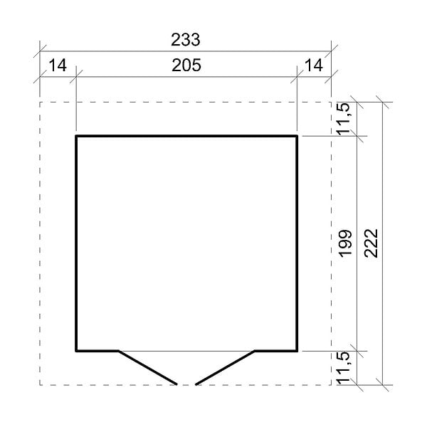 TIMBELA - Abri de Jardin en Bois Naturel H228x222x233 cm/4,2 m² AVEC SOL TRAITÉ - M351+M351G - large