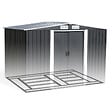 ID MARKET - Abri de jardin 5,3 M² gris en acier galvanisé avec base - vignette