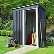 ID MARKET - Abri de jardin 1,3 m² gris en acier galvanisé - vignette