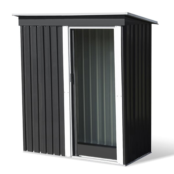 ID MARKET - Abri de jardin 1,3 m² gris en acier galvanisé - large
