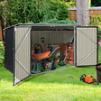 ID MARKET - Abri de jardin en métal gris anthracite verrouillable multi-rangement pour stockage vélos, outils, poubelles - vignette