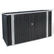 ID MARKET - Abri de jardin en métal gris anthracite verrouillable multi-rangement pour stockage vélos, outils, poubelles - vignette