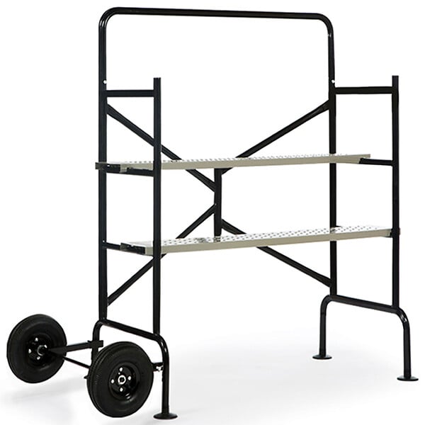 ID MARKET - Echafaudage mobile sur roues L.140xl.78xH.135 CM avec 2 plateformes - large