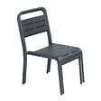 CONCEPT USINE - Lot de 2 chaises de jardin empilables gris foncé BERGAME $ - vignette