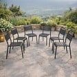 CONCEPT USINE - Lot de 6 chaises de jardin empilables gris foncé BERGAME $ - vignette