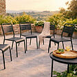 CONCEPT USINE - Lot de 6 chaises de jardin empilables gris foncé BERGAME $ - vignette