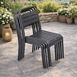 CONCEPT USINE - Lot de 6 chaises de jardin empilables gris foncé BERGAME $ - vignette