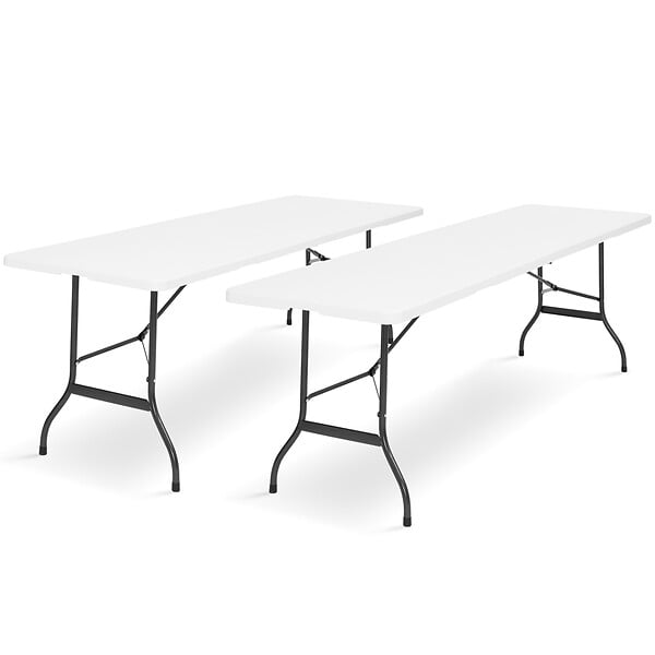 ID MARKET - Lot de 2 tables pliantes d'appoint portables 180 cm pour camping ou réception - large