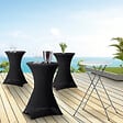 ID MARKET - Lot de 4 tables hautes pliantes 105 cm et 4 housses noires - vignette