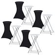 ID MARKET - Lot de 4 tables hautes pliantes 105 cm et 4 housses noires - vignette