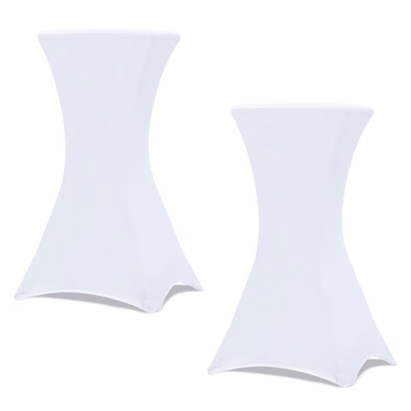 ID MARKET - Lot de 2 housses blanches pour table haute pliante 105 cm - large