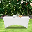 ID MARKET - Housse blanche pour table pliante 180 CM - vignette