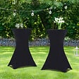 ID MARKET - Lot de 2 tables hautes pliantes 105 cm et 2 housses noires - vignette
