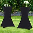 ID MARKET - Lot de 2 housses noires pour table haute pliante 105 cm - vignette