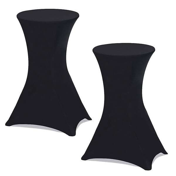 ID MARKET - Lot de 2 housses noires pour table haute pliante 105 cm - large