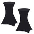 ID MARKET - Lot de 2 housses noires pour table haute pliante 105 cm - vignette