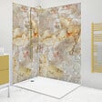 99DECO - Lot de 2 panneaux de douche en PVC (90x220 & 120x220 cm) + profilés blanc - Gémologie - Effet pierre marbrée - Beige et gris - vignette