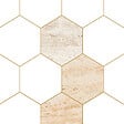 99DECO - Lot de 2 panneaux de douche en aluminium (90x220 & 120x220 cm) + profilés blanc - Mix Hexa Travertin - Effet pierre - vignette