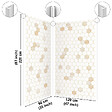 99DECO - Lot de 2 panneaux de douche en PVC (90x220 & 120x220 cm) + profilés blanc - Mix Hexa Travertin - Effet pierre - vignette