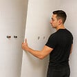 99DECO - Lot de 2 panneaux de douche en PVC (90x220 & 120x220 cm) + profilés blanc - Pierre Claire - Blanc - vignette