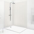 99DECO - Lot de 2 panneaux de douche en aluminium (90x220 & 120x220 cm) + profilés blanc - Pierre Claire - Blanc - vignette