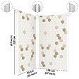99DECO - Lot de 2 panneaux de douche en aluminium (90x220 & 120x220 cm) + profilés blanc - Mix Hexa Bois - Effet bois et pierre - vignette