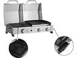 HABITAT ET JARDIN - Plancha barbecue à gaz avec grille et plancha "Flamo" - 3 bruleurs - Gris - vignette