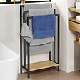 ID MARKET - Porte-serviettes sur pied 3 niveaux DETROIT avec étagère design industriel - vignette