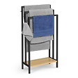 ID MARKET - Porte-serviettes sur pied 3 niveaux DETROIT avec étagère design industriel - vignette