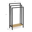 ID MARKET - Porte-serviettes sur pied 3 niveaux DETROIT avec étagère design industriel - vignette