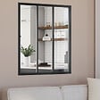 ID MARKET - Verrière atelier 3 vitrages L. 93 x H. 108 cm en métal noir et verre trempé - vignette