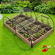 ID MARKET - Lot de 2 carrés potager 1,15x0.80 m 12 compartiments + housses - vignette